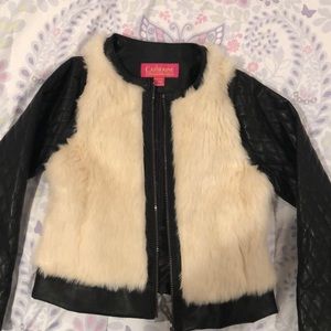Girls size SM (7/8) faux leather/fur jacket